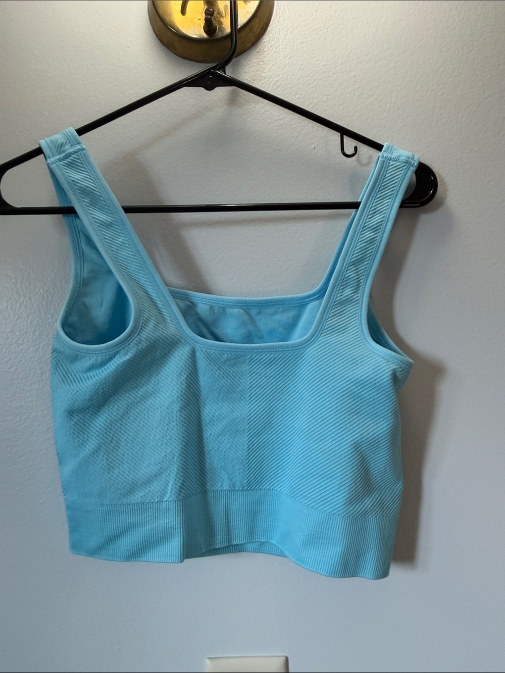 all in motion Aqua Square-Neck Ribbed Crop Tank - Picture 3 of 3